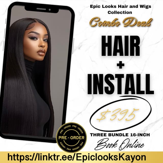 Sew-in plus hair Combo (16-inch) at Epic Looks Hair And Wigs Collection in Coral Springs, FL